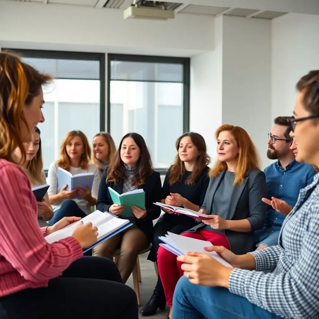 Vrouw die met zelfvertrouwen haar financiën bestudeert in een modern kantoor