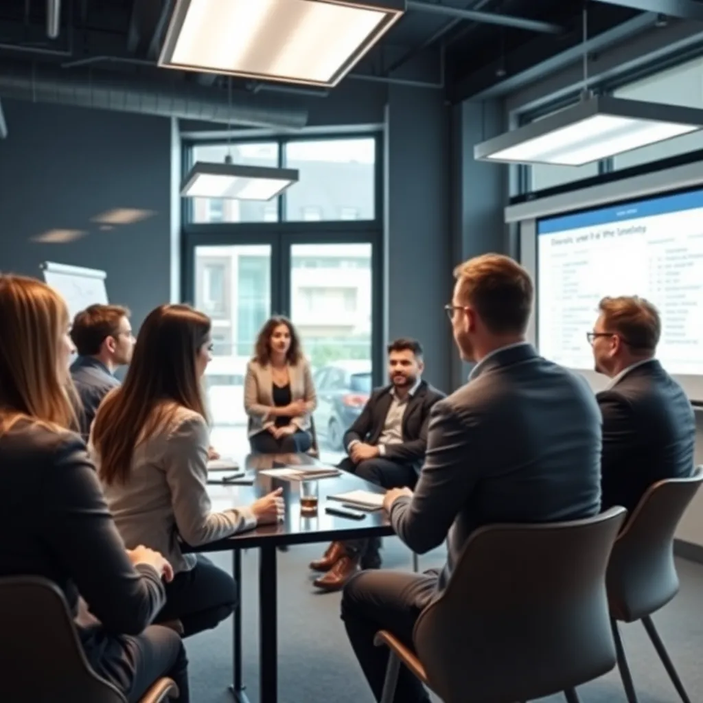 Deelnemers in een intensieve financiële masterclass